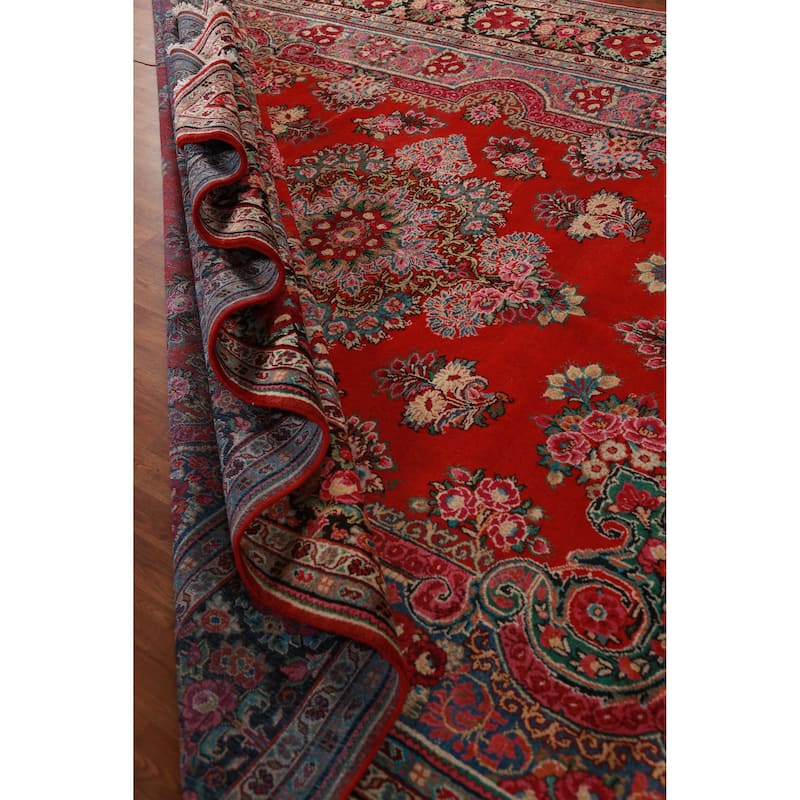Hand Knotted Oriental 100% Wool Carpet Traditional Floral Red Mahal Area Rug - 14' 1'' X 10' 0''