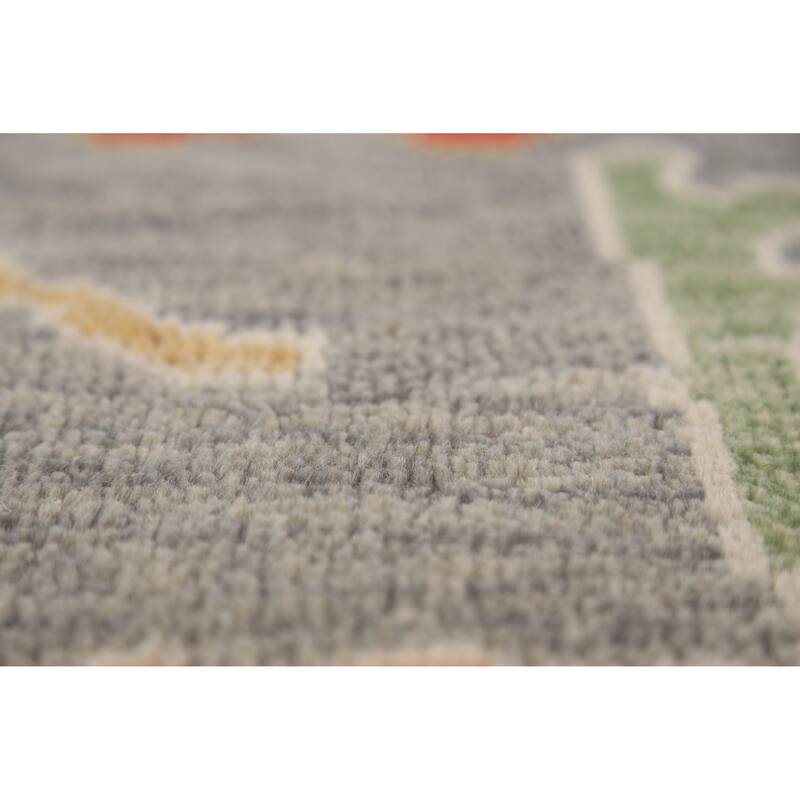 Oushak Indian Area Rug Handmade Transitional Grey Wool Carpet - 8'0"x 9'10"