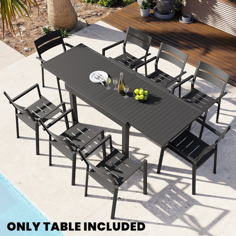 Outdoor Rectangle Extendable Dining Table by Crestlive Products - 28.74"/31.50" D x 82.68" W x 29.92" H