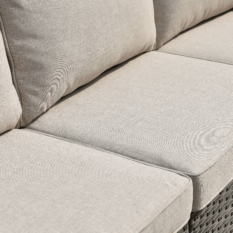 OVIOS Patio Furniture Deep Seat Wicker 9-piece Set