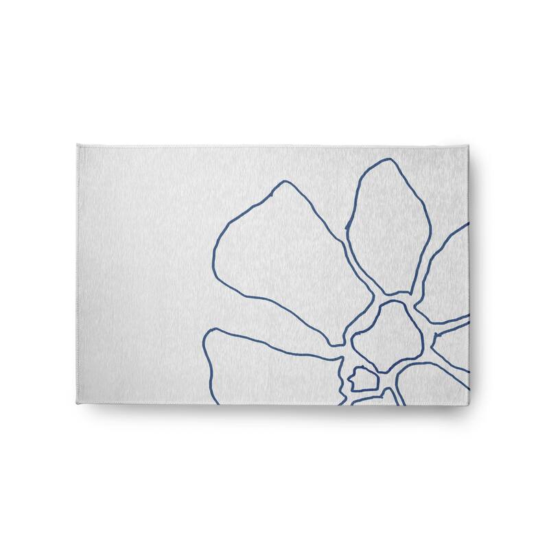 Petal Lines Spring Chenille Rug - Blue/White - 2' x 3'
