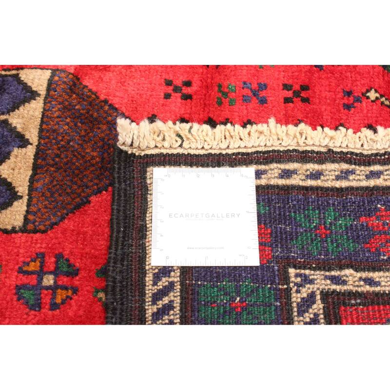 ECARPETGALLERY Hand-knotted Teimani Red Wool Rug - 2'11 x 4'3