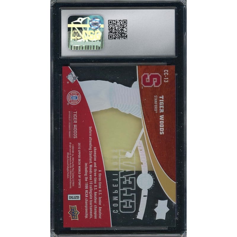 Tiger Woods 2010 Upper Deck Clear Competitors Card #CC-13 Graded CSG 9 170/550 - 8'6" x 11'6"