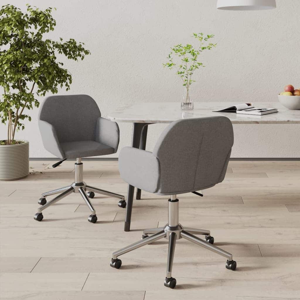 vidaXL Swivel Dining Chairs 2 pcs multi color Fabric