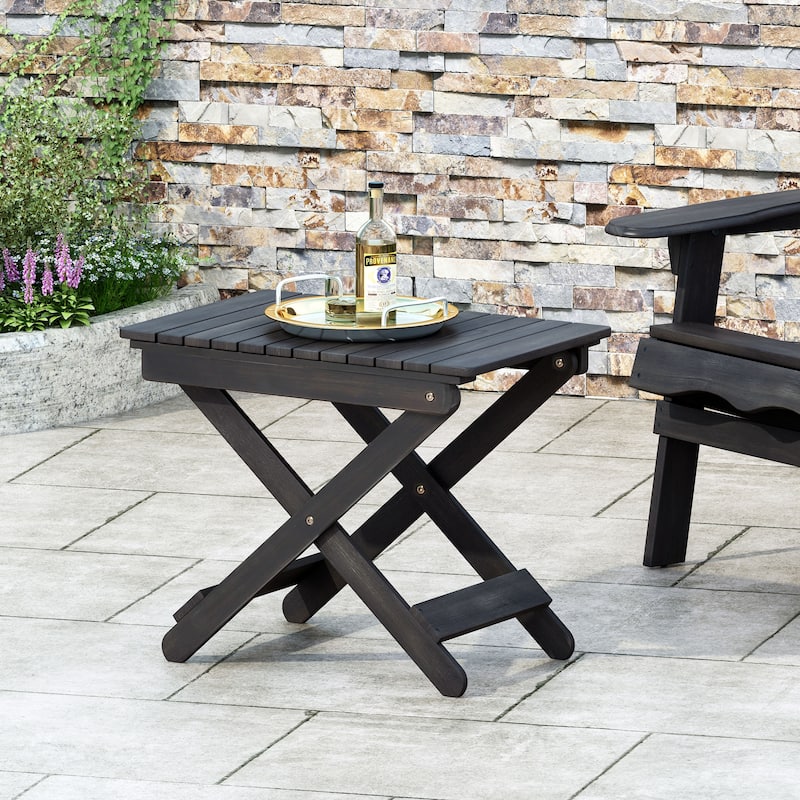 Christopher Knight Home Malibu Outdoor Folding Side Table - Dark Gray