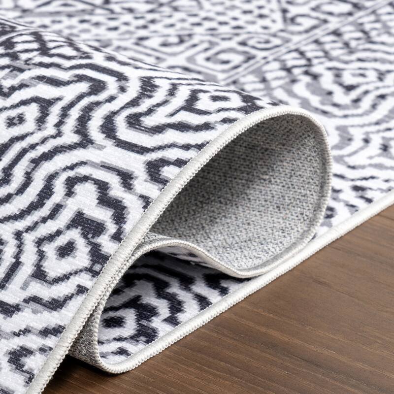 Nuloom Reya Transitional SplashGuard Machine Washable Area Rug