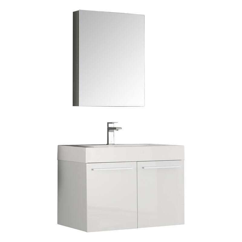 Fresca Senza 29-1/2" Wall Mounted / Floating Vanity Set with MDF