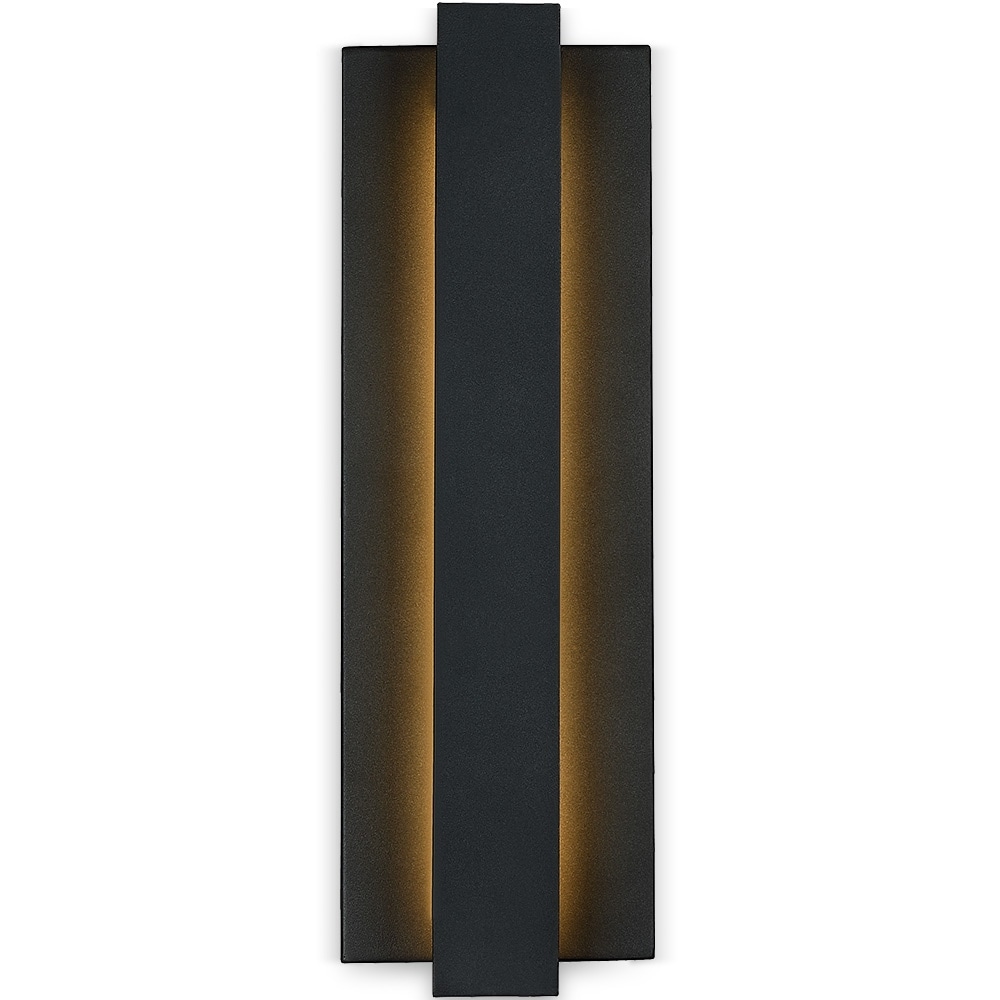 Black Modern/Contemporary LED Outdoor Wall Light Lantern Sconce-Wall Washer - 18.7" H