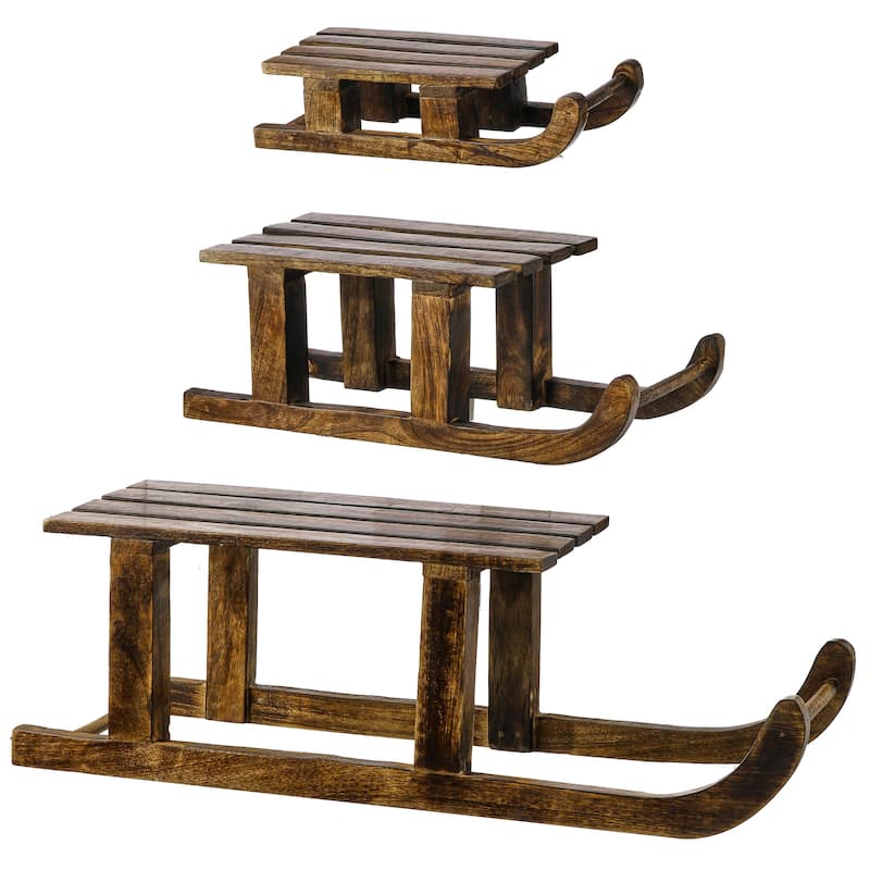 12-23.5" Mango Wood Sled Set of 3