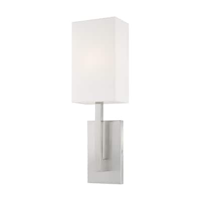 Livex Lighting Hayworth Single Light 20" Tall Wall Sconce with Fabric