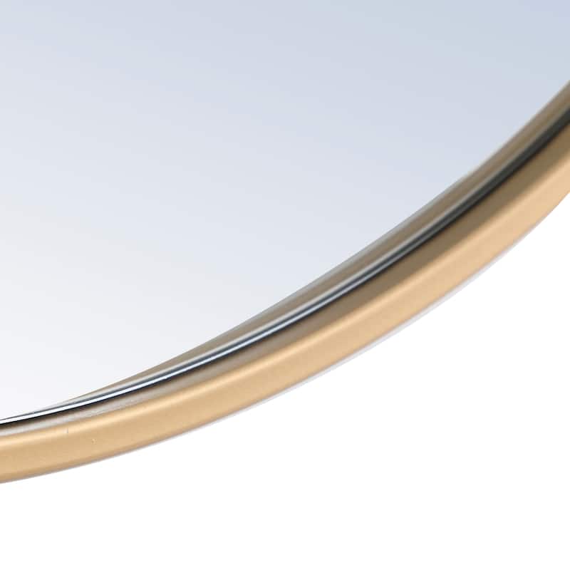 Strick & Bolton Patti Metal 28-inch Round Mirror with Decorative Hook