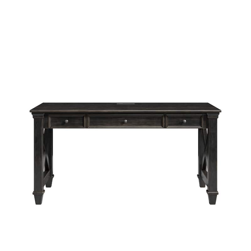 Traditional Wood Writing Desk, Dark Brown