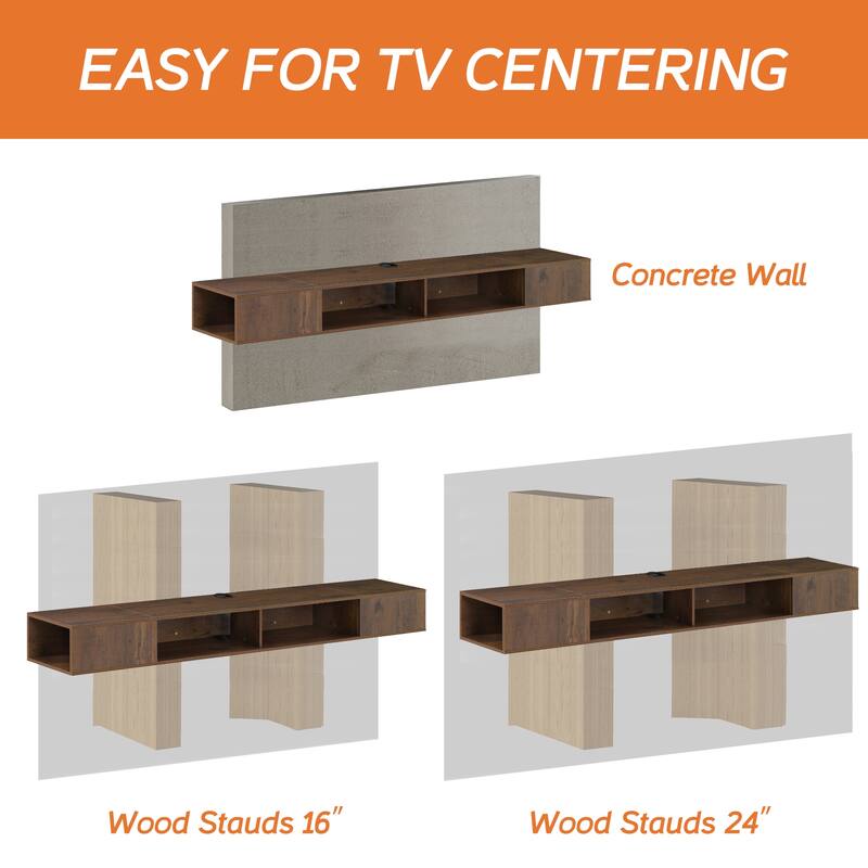 70 inch Floating TV Shelf for Wall, Entertainment Center for Living Room