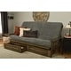preview thumbnail 2 of 5, Somette Tucson Queen-size Storage Futon in Rustic Walnut Finish with Marmont Mattress