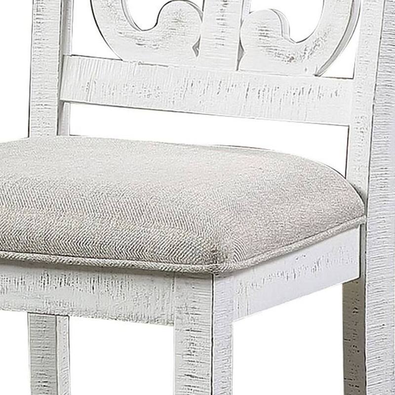 White/Gray Fabric Upholstered Wood Frame Dining Chair, Set of 2, Sturdy Dining Chair for Dining Rooms - 19