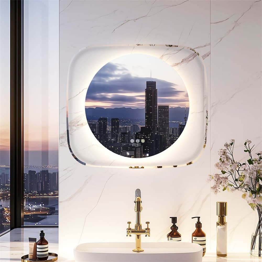 Anti Fog LED Bathroom Mirror W/Touch Control Energy Saving W/Soft Light - 31.5