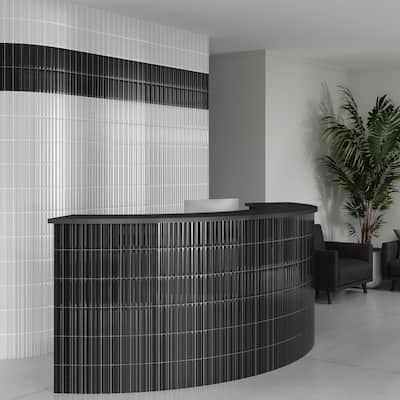 Merola Tile Crown Heights Maori Glossy Black 2-5/8" x 7-7/8" Ceramic Wall Tile