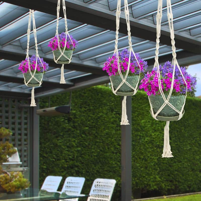 Macrame Plant Hanger (4, 6, 8 Pack) Hanging Plant Pots Cotton Rope
