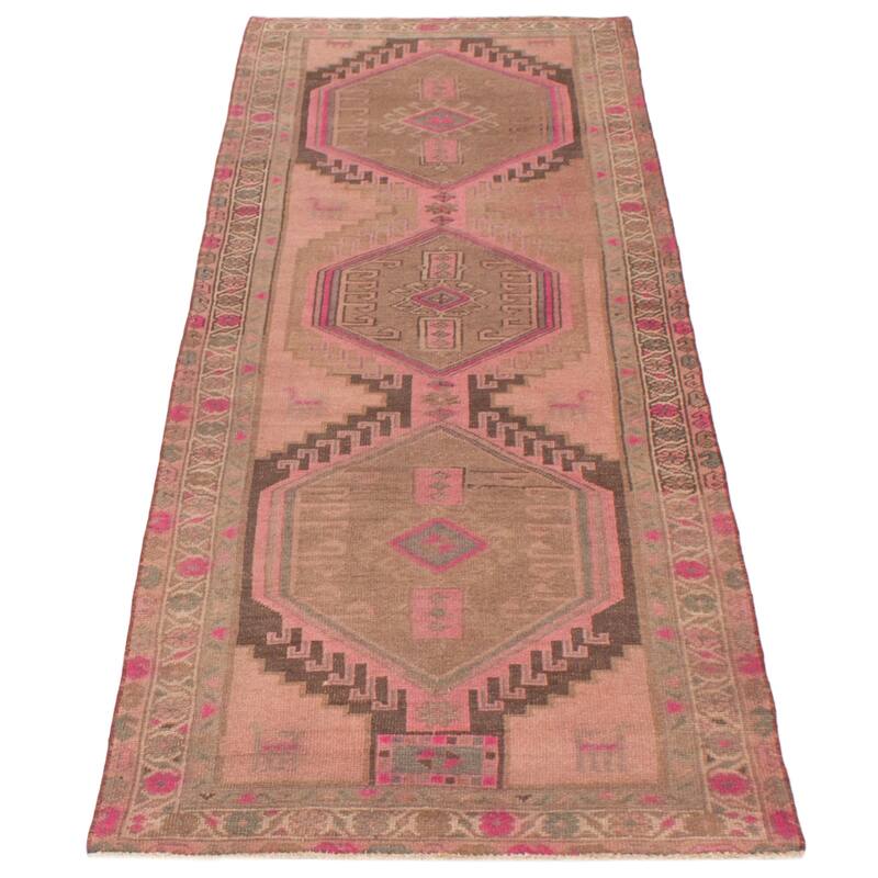 ECARPETGALLERY Hand-knotted Konya Anatolian Pink Wool Rug - 3'7 x 9'8