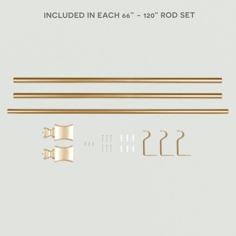 ATI Home Loran 1" Adjustable Window Curtain Rod and Finial Set