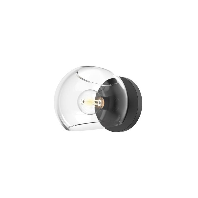 Alora Lighting WV548006CL Willow 5" Tall Bathroom Sconce with Clear - Matte Black