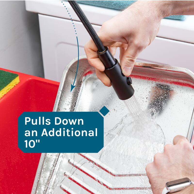 TEHILA Utility Sink Laundry Tub with Black High Arc Coil Faucet