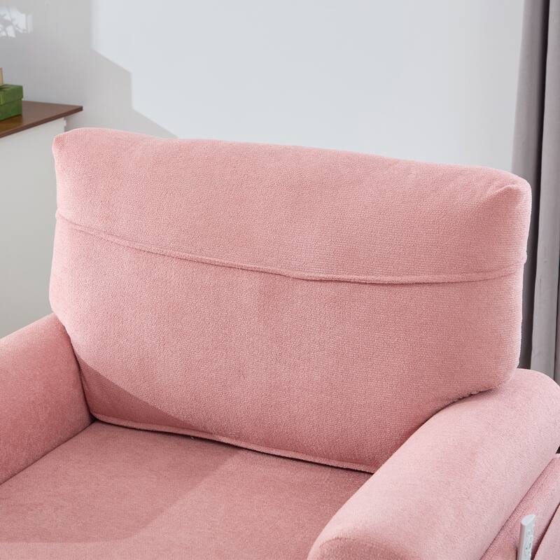 Modern Minimalist Chenille Fabric Chaise Lounge Recliner Single Sofa Living Room Bedroom