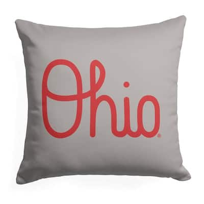 NCAA Ohio State Buckeyes Ohio Script 18 Inch Throw Pillow