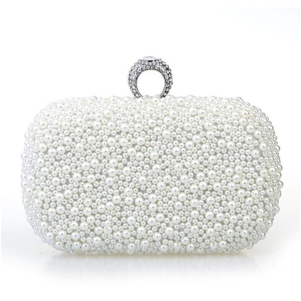 white evening bag wedding