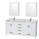 Option White, White Carrara Marble Top, Chrome Trim