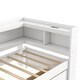 preview thumbnail 23 of 31, Twin Size L-shaped Bookcases Bed with Power Outlets, USB Charging Ports and Two Drawers