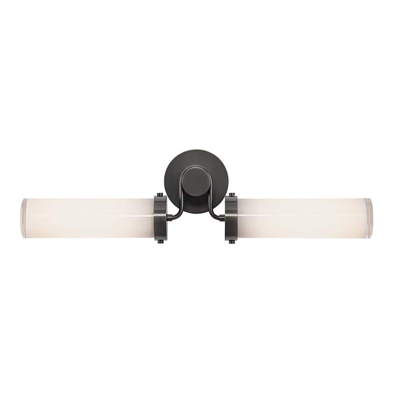 Alora Lighting WV355223 Wynwood 2 Light 7" Tall Wall Sconce - Urban Bronze / Glossy Opal Glass