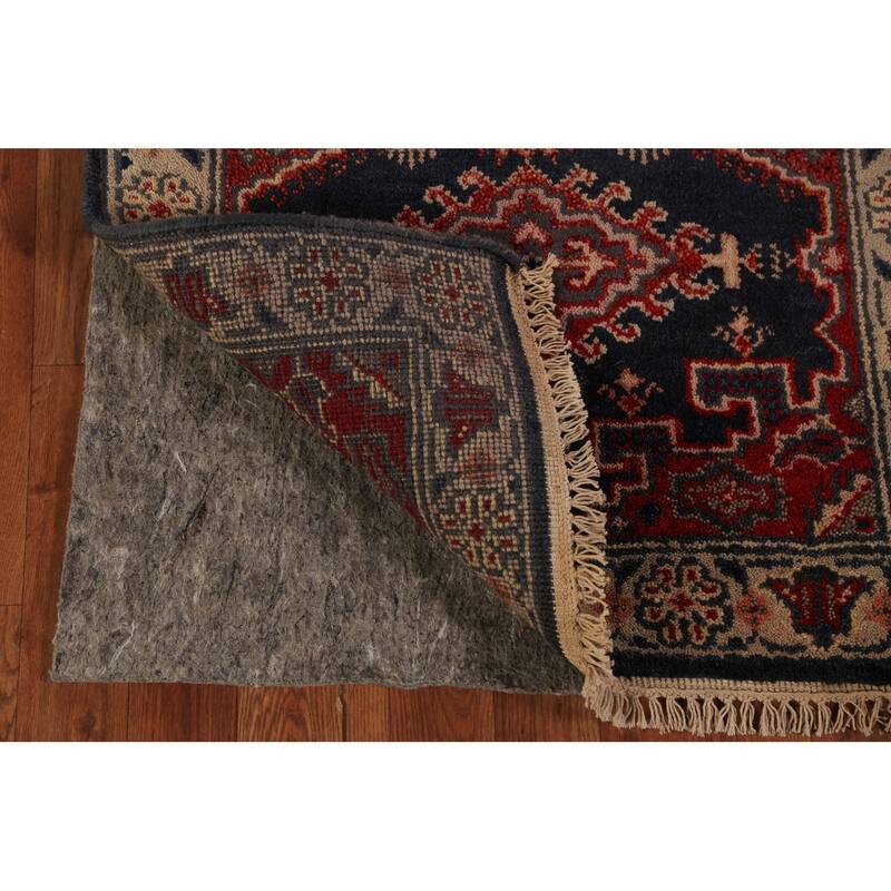 Geometric Viss Indian Runner Rug Handmade Wool Carpet - 2'7"x 8'0"