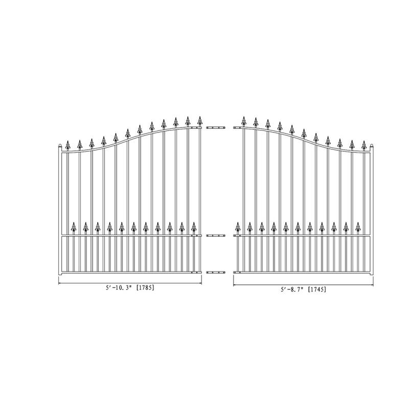 ALEKO Garden Steel Single Sliding 12 ft Driveway Gate Munich Style with Gate Opener