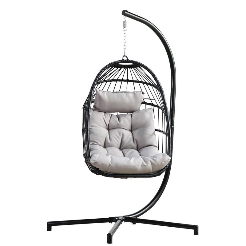 Patio Hanging Egg Chair Swing with Stand Bed Bath & Beyond 37774554