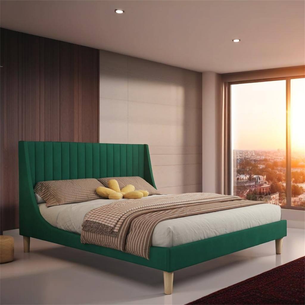 Bed Frame with Upholstered Headboard