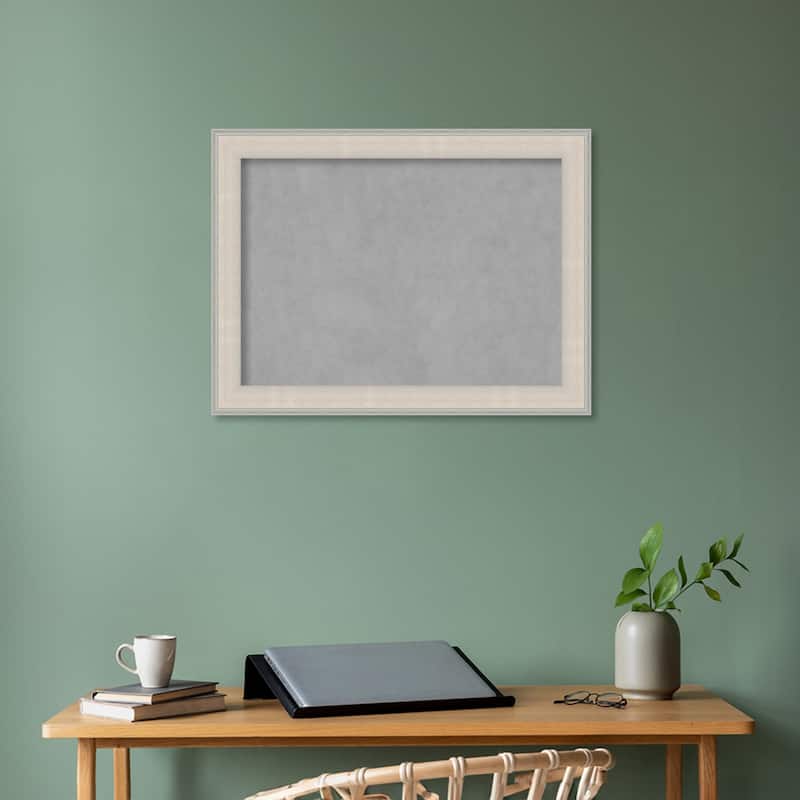 Amanti Art Cottage White Silver Framed Magnetic Board