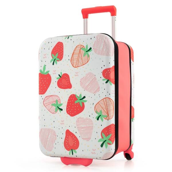 slide 2 of 20, Costway 20" Kids Rolling Luggage Foldable Hardshell Carry-on Suitcase - See Details Pink