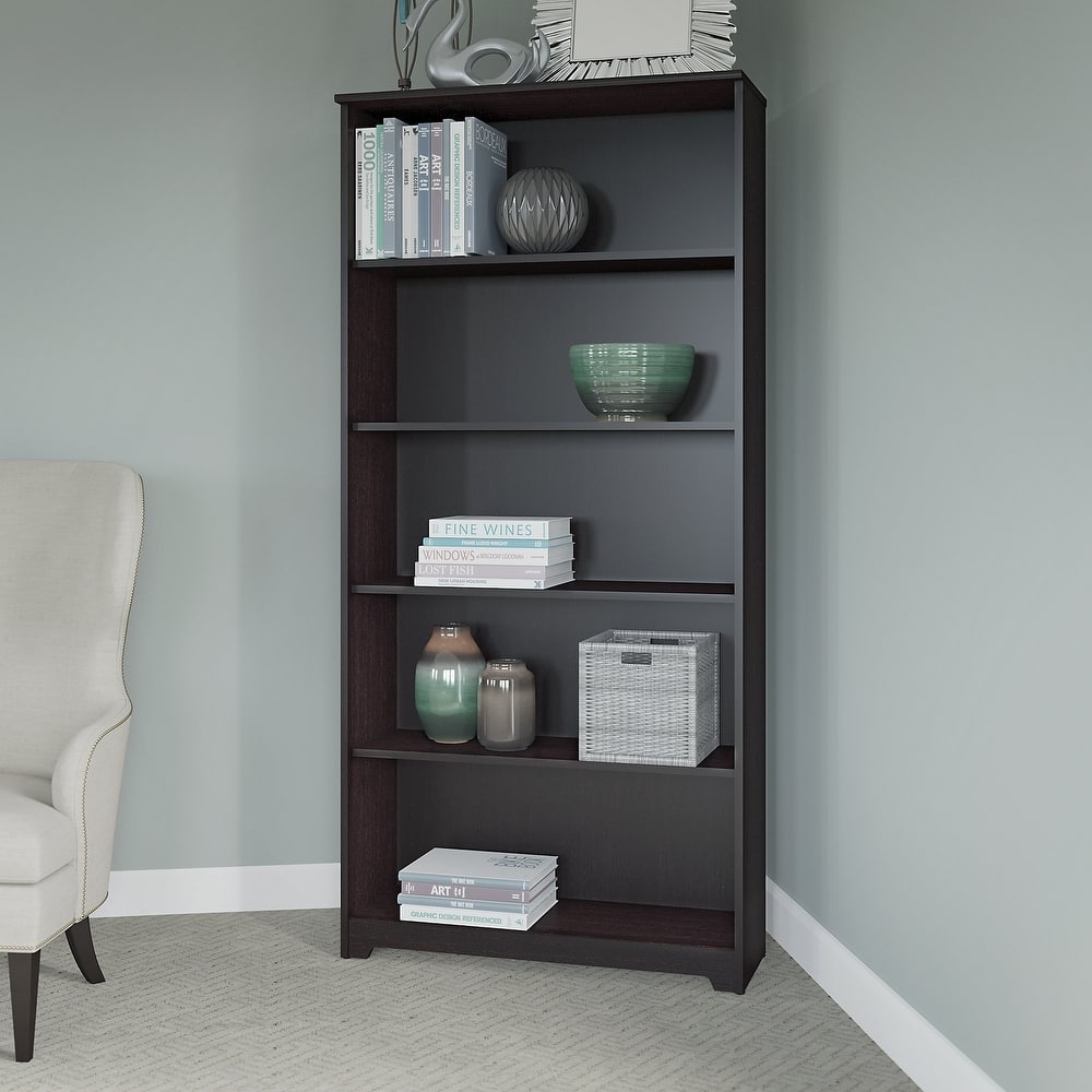 Bush Furniture Cabot Tall 5 Shelf Bookcase with Adjustable Shelves