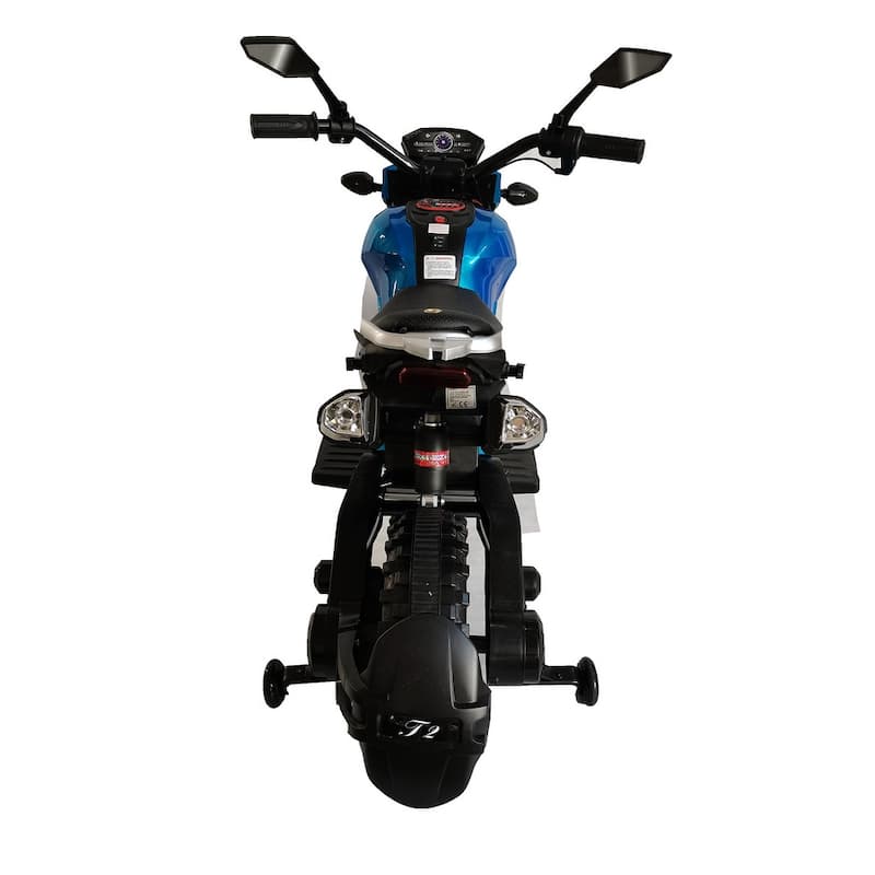 Electric Motorcycle with Training Wheels, Hand Racing Foot Brake,PU seat