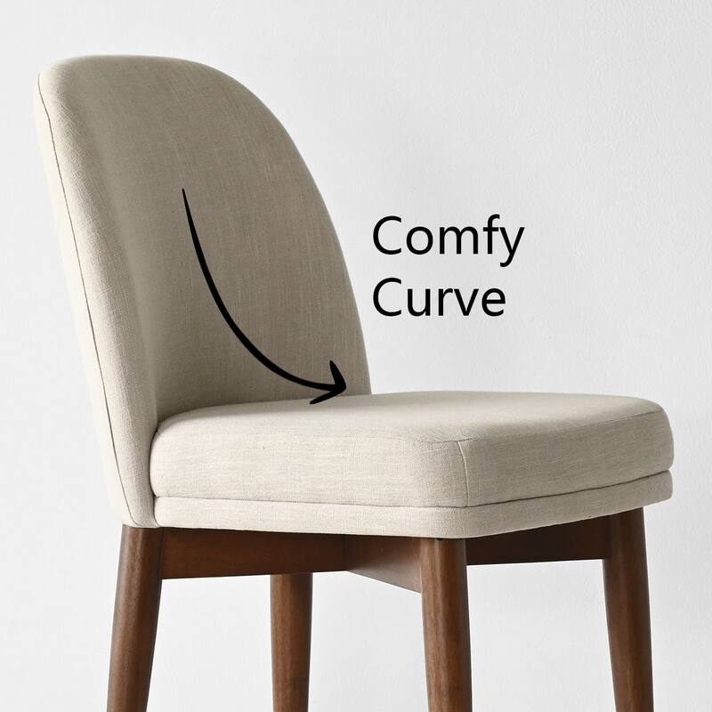 Modern Parsons Dining Chairs with Solid Wood Legs