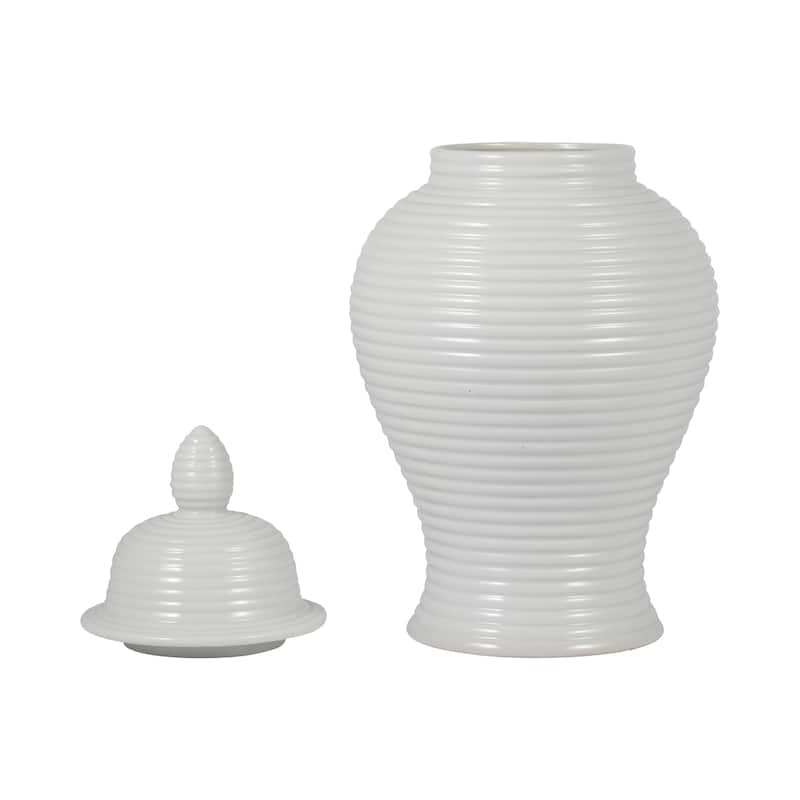 Sagebrook Home Ceramic Temple Jar - 9" x 9" x 18"