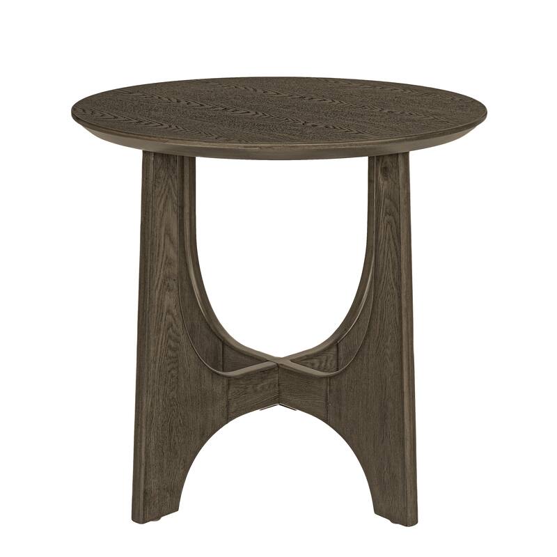 25" Round Wooden Side Table End Table NightStand