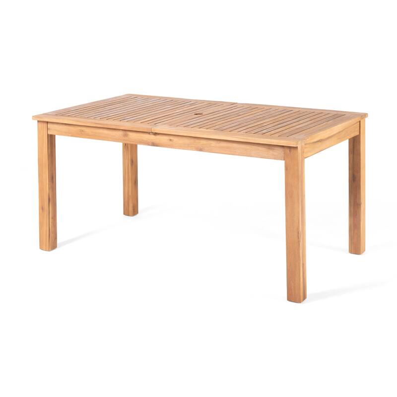 Expandable Acacia Wood Dining Table Outdoor Patio Extends for Entertaining