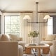 preview thumbnail 16 of 14, 2-Light Modern Black/Gold Linear Fabric Cone Large Pendant Light for Kitchen Island