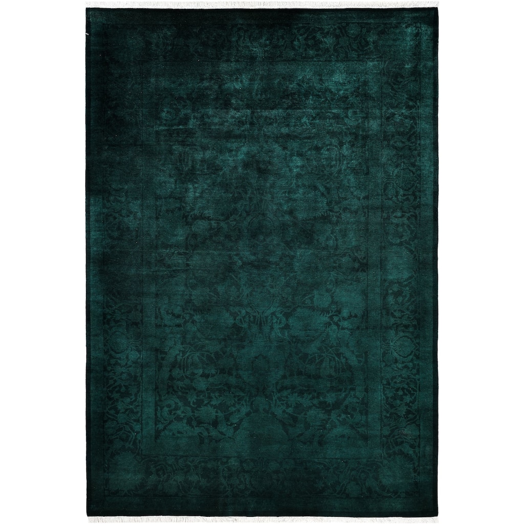 Overdyed One-of-a-Kind Hand-Knotted Area Rug - Green - 6' 0" x 8' 9"