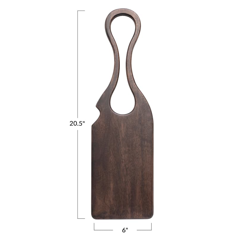 Acacia Wood Charcuterie or Cutting Board with Handle - 20.5"L x 6.0"W x 0.6"H