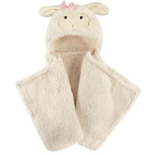 Hudson Baby Infant Girl Hooded Animal Face Plush Blanket, Girl Lamb, One Size - Girl Lamb - One Size