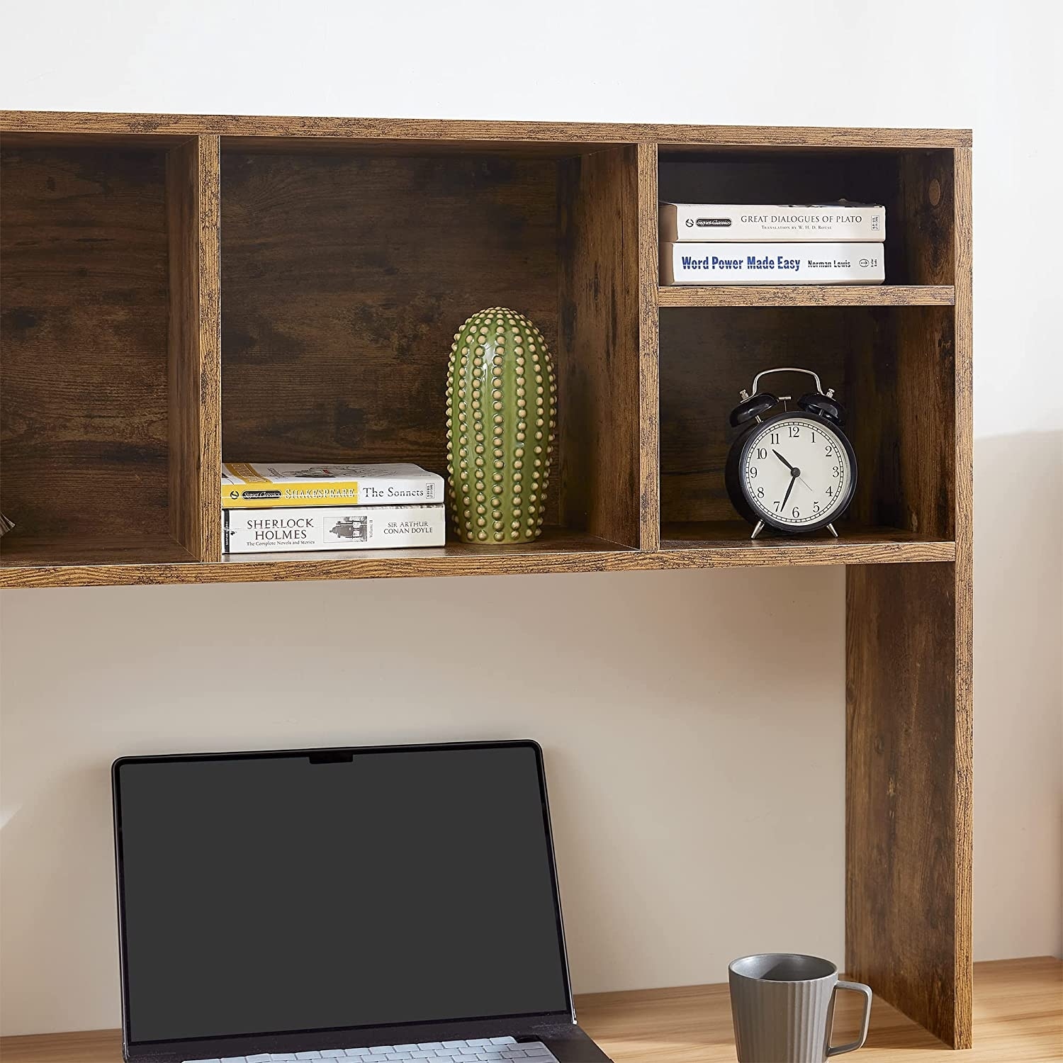 The College Cube - Dorm Desk Bookshelf - Beech (Natural Wood)
