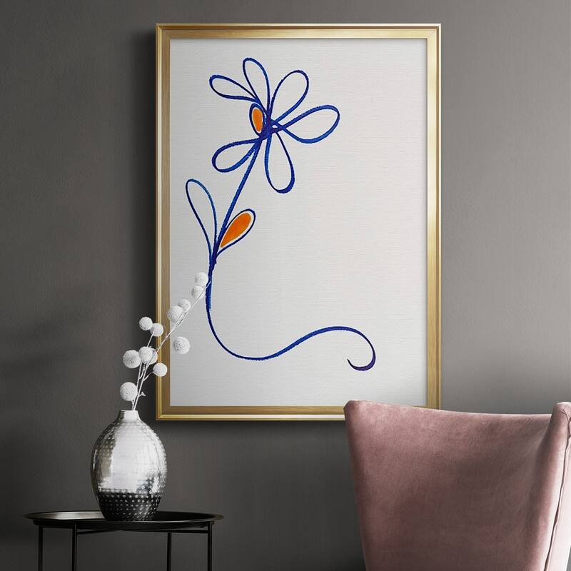 Wobbly Blooms I Premium Framed Print Ready to Hang Bed Bath